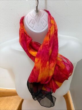 Vibrant Tie-Dye Breezy Oblong Scarf